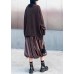 Chunky chocolate crane tops casual high neck Batwing Sleeve knitwear