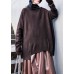 Chunky chocolate crane tops casual high neck Batwing Sleeve knitwear