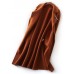 fine brown Woolen Coats plus size clothing maxi side open Notched coat