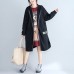 winter plus size women cotton cardigans black hooded prints zippered warm trench coats