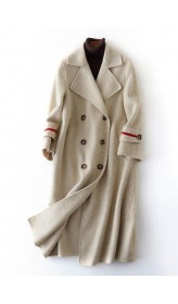 Luxury Woolen Coats oversize long winter coat double breast Notched