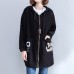 black autumn hooded cotton coats plus size casual zippered casaul cardigans outwear