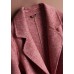 Unique rose plaid Fine tunics for women Neckline Notched pockets coat Unique rose plaid Fine tunics for women Neckline Notched pockets coat