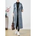 Stylish Light Blue Double Breast Oversized Denim Trench Coats Fall