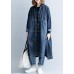 Chic side open Fine coats women denim blue loose jackets fall Chic side open Fine coats women denim blue loose jackets fall