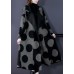 Boutique Black Patchwork Dot Print Loose Fall Long sleeve Coat Boutique Black Patchwork Dot Print Loose Fall Long sleeve Coat