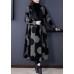 Boutique Black Patchwork Dot Print Loose Fall Long sleeve Coat Boutique Black Patchwork Dot Print Loose Fall Long sleeve Coat