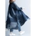Chic side open Fine coats women denim blue loose jackets fall Chic side open Fine coats women denim blue loose jackets fall