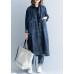 Chic side open Fine coats women denim blue loose jackets fall Chic side open Fine coats women denim blue loose jackets fall