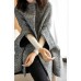 Fine Grey Plaid O-Neck Button Fall Woolen Three Quarter sleeve parka Fine Grey Plaid O-Neck Button Fall Woolen Three Quarter sleeve parka