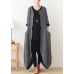 vintage gray woolen coats oversized Winter coat v neck asymmetric winter women coats
