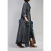 New plus size maxi coat fall denim black Notched Large pockets coat for woman New plus size maxi coat fall denim black Notched Large pockets coat for woman