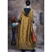 Beautiful Yellow Hooded Print Satin trench coats Spring Beautiful Yellow Hooded Print Satin trench coats Spring