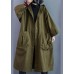 Elegant Army Green Pockets Button Fall Hooded Long sleeve Trench Coats Elegant Army Green Pockets Button Fall Hooded Long sleeve Trench Coats