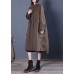 Chic Coffee Loose zippered Button Fall Hoodie Coat trench coats