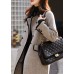 French Grey Double Breast Patchwork Woolen Trench Fall French Grey Double Breast Patchwork Woolen Trench Fall