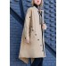 Elegant khaki Coat Women plus size medium length stand collar asymmetric coat