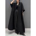 Boutique Black Oversized Pockets Jacquard Silk Trench Coats Fall Boutique Black Oversized Pockets Jacquard Silk Trench Coats Fall