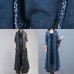 New plus size maxi coat fall denim black Notched Large pockets coat for woman New plus size maxi coat fall denim black Notched Large pockets coat for woman