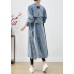 Stylish Light Blue Double Breast Oversized Denim Trench Coats Fall