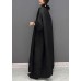 Boutique Black Oversized Pockets Jacquard Silk Trench Coats Fall Boutique Black Oversized Pockets Jacquard Silk Trench Coats Fall