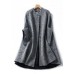Fine Grey Plaid O-Neck Button Fall Woolen Three Quarter sleeve parka Fine Grey Plaid O-Neck Button Fall Woolen Three Quarter sleeve parka