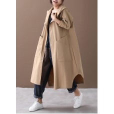 Modern hooded Large pockets fine clothes For Women khaki baggy coat Modern hooded Large pockets fine clothes For Women khaki baggy coat