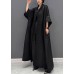 Boutique Black Oversized Pockets Jacquard Silk Trench Coats Fall Boutique Black Oversized Pockets Jacquard Silk Trench Coats Fall