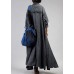 New plus size maxi coat fall denim black Notched Large pockets coat for woman New plus size maxi coat fall denim black Notched Large pockets coat for woman