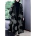 Boutique Black Patchwork Dot Print Loose Fall Long sleeve Coat Boutique Black Patchwork Dot Print Loose Fall Long sleeve Coat